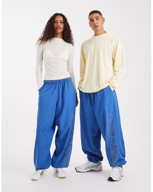 Collusion Baggy Oversized Joggingbroek Van Nylon in het Blue