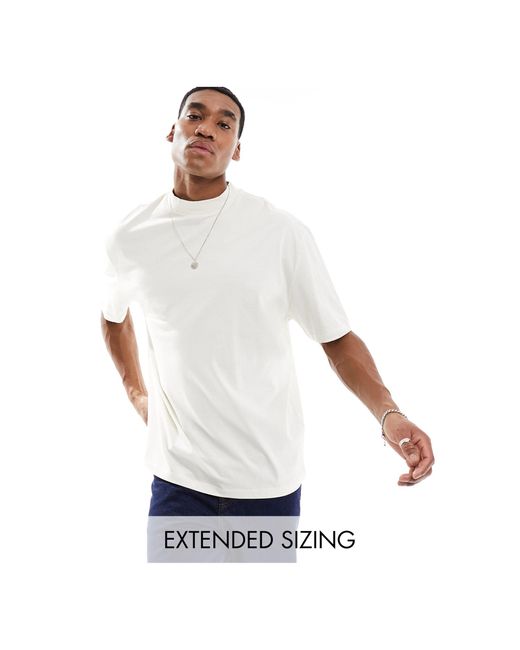 ASOS White Oversized T-shirt With Turtle Neck for men
