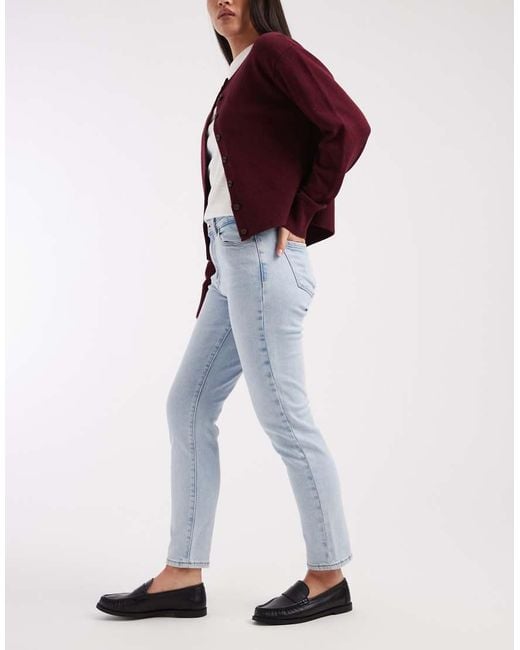 ONLY Blue Emily High Waisted Straight Leg Jeans