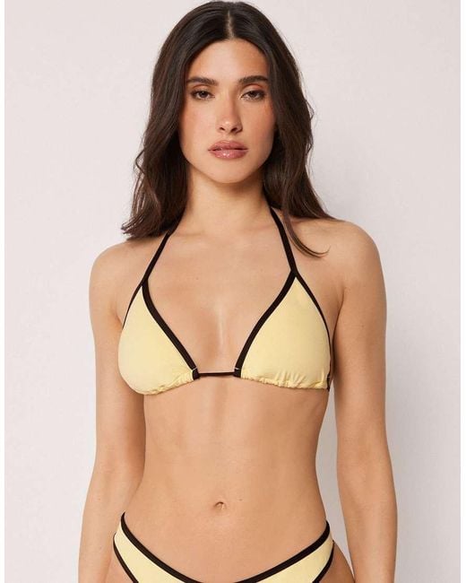Calzedonia Natural Triangle Bikini Top Bicolor Piping