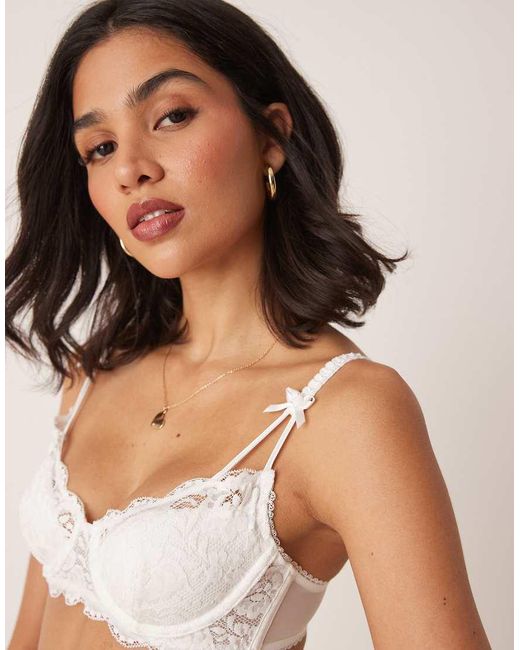 KAT THE LABEL White Agatha Bridal Underwire Bra