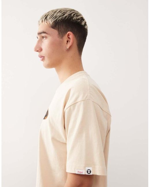 Aape By A Bathing Ape Natural Aape By A Bathing Ape Boxy Oversized T-shirt for men