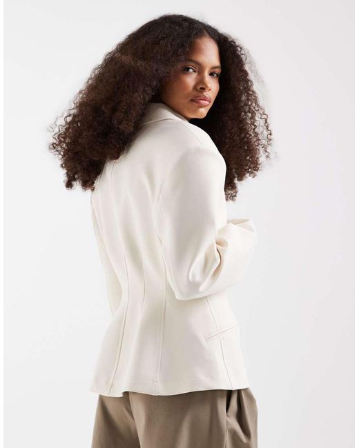 ASOS Natural Tailored Cinch Waist Zip Through Jacket