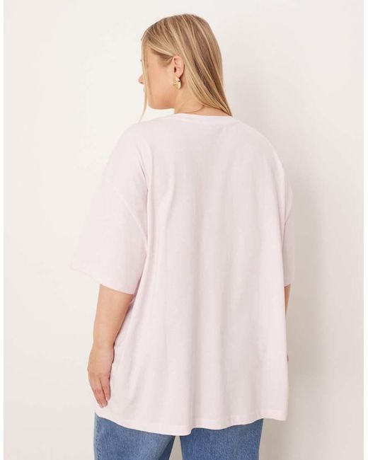 Camiseta Extragrande Con Estampado Gráfico De Pasta De Asos Design Curve ASOS de color Orange