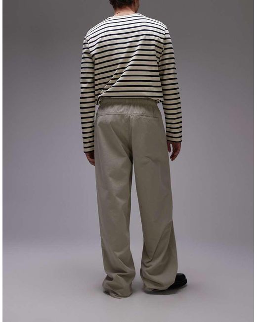 Topman Gray baggy Fit Chino Twill Pants for men
