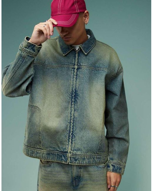 ASOS Harrington Jack Met Tint in het Green voor heren