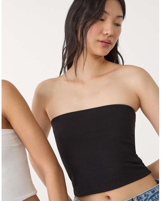 Confezione Da 2 Top A Fascia Neri di Stradivarius in Brown
