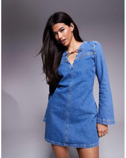 River Island Blue Snaffle Detail Dress