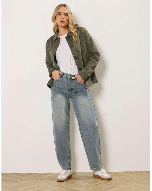 Long Tall Sally Green Faux Suede Trucker Jacket