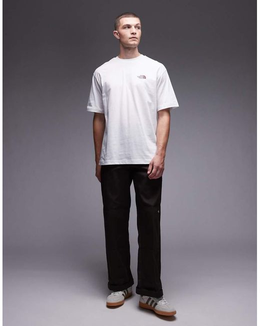 Camiseta Blanca Extragrande Con Estampado Trasero Straight Lining De The North Face de hombre de color Gray