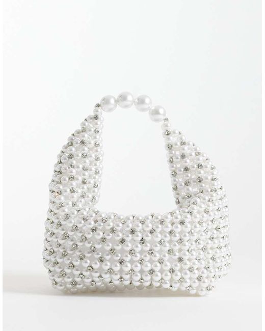 ASOS White Pearl Clutch