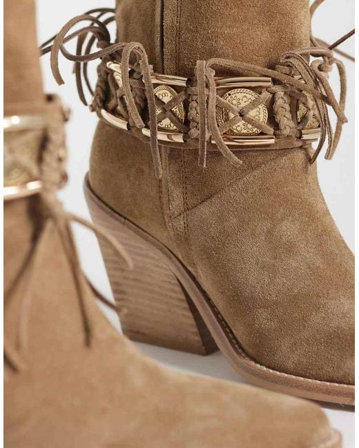 Bronx Brown New-kole Fringe Western Ankle Boots