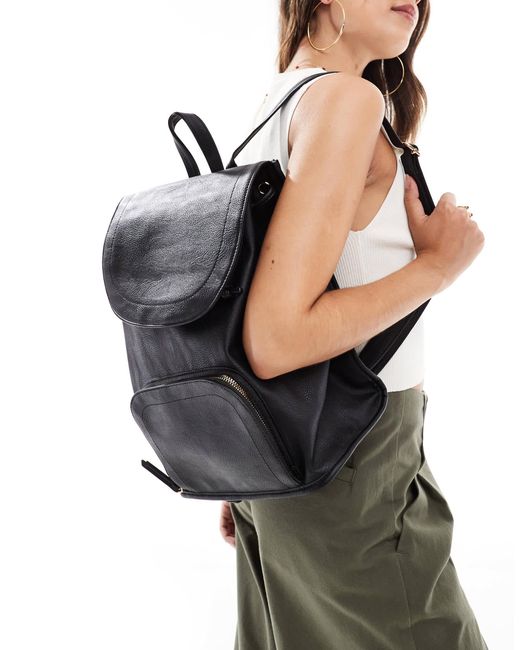 Sac à dos doux avec poche à fermeture éclair ASOS en coloris Black