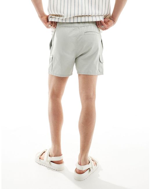 ASOS – schmal geschnittene cargo-shorts in White für Herren
