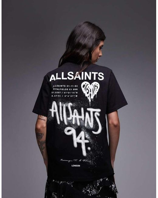 Camiseta Negra Extragrande Kaia De Barbour International AllSaints de color Black