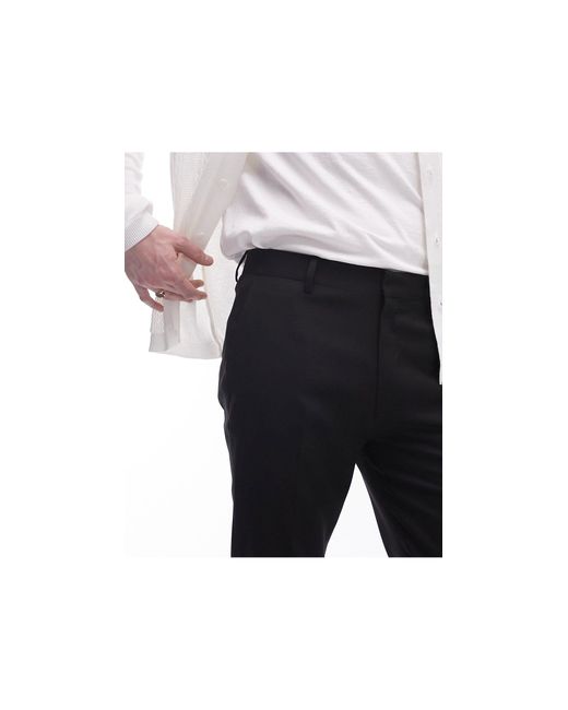 Topman White Straight Flare Trousers for men