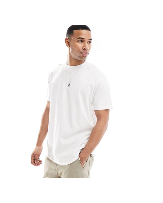Brave Soul White Oversized High Neck T-shirt for men