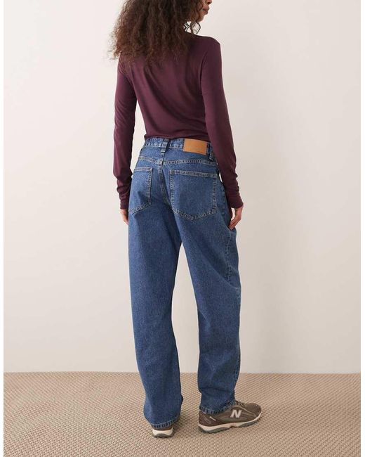 ASOS Blue Slim Barrel Jeans