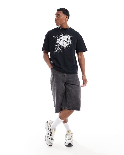 X gundam - t-shirt coupe carrée avec imprimé sur la poitrine Levi's pour homme en coloris Black