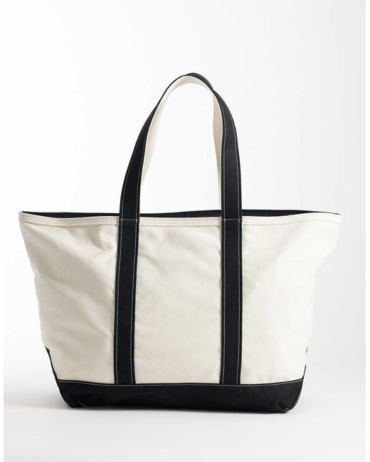 Carhartt White Canvas Beach Tote Bag