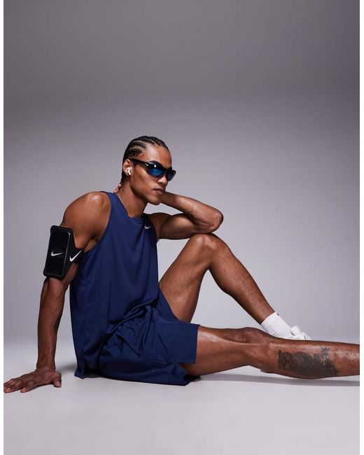 Nike Blue Miler Dri-fit Vest for men