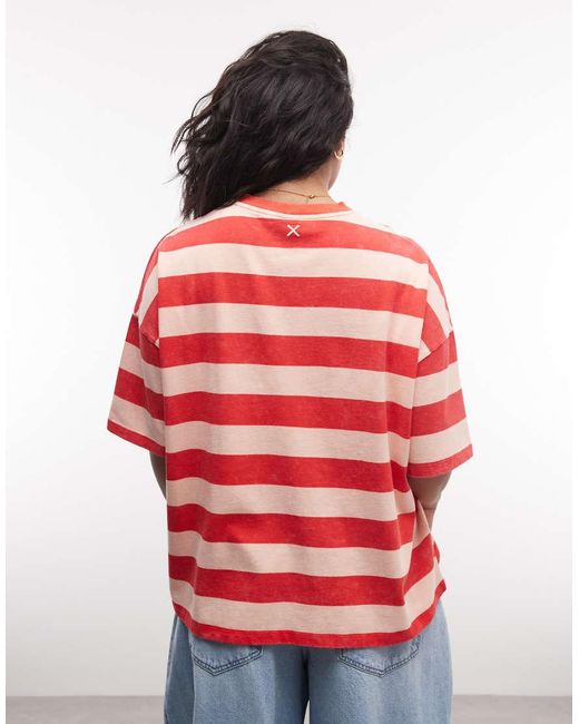 Collusion Red Plus Stripe Applique T-shirt