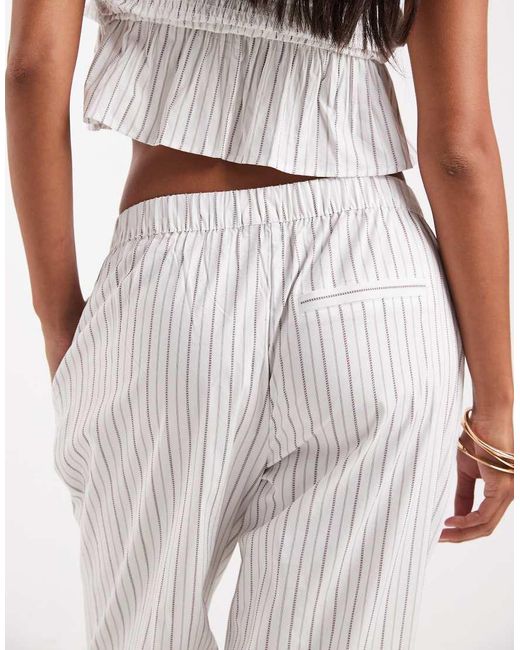 Vero Moda White Poplin Wide Leg Pull On Trouser Co-ord
