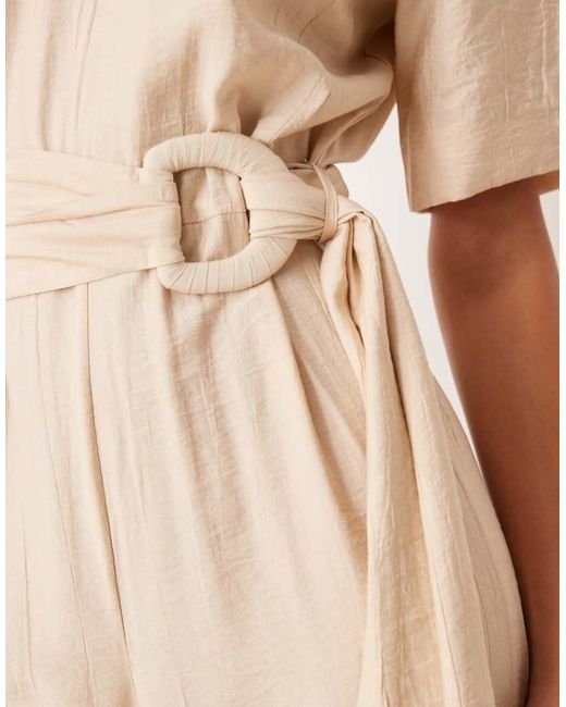 Mango Jumpsuit Met Riem in het Natural