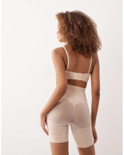 Spanx Natural Sculpt Seamless Power Mid-thigh Short With Non Slip Waistband