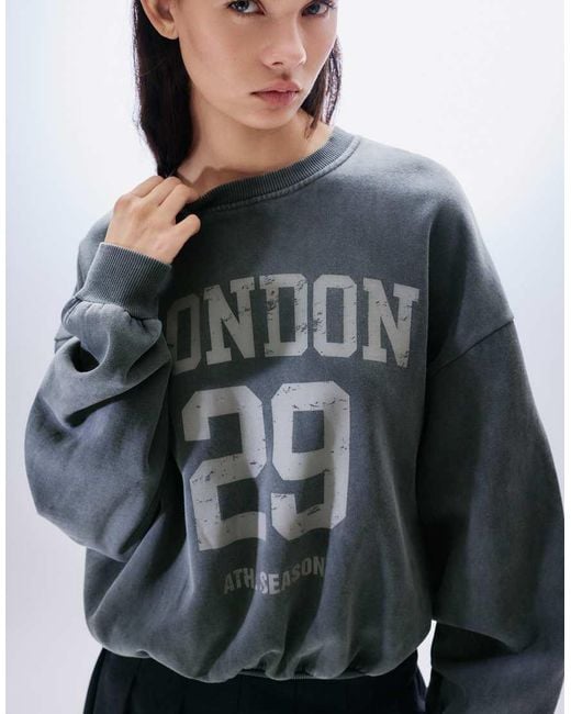 Pull&Bear Blue London 29 Graphic Sweatshirt