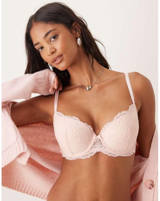 Boux Avenue Natural Billie Floral Lace Padded Balconette Bra