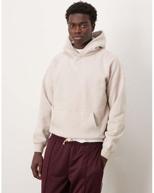 Sudadera Corta Color Crema Básica Con Capucha De -Neutro Abercrombie & Fitch de hombre de color White