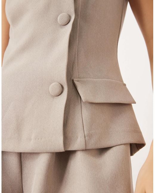 ASOS Natural Waistcoat Jumpsuit