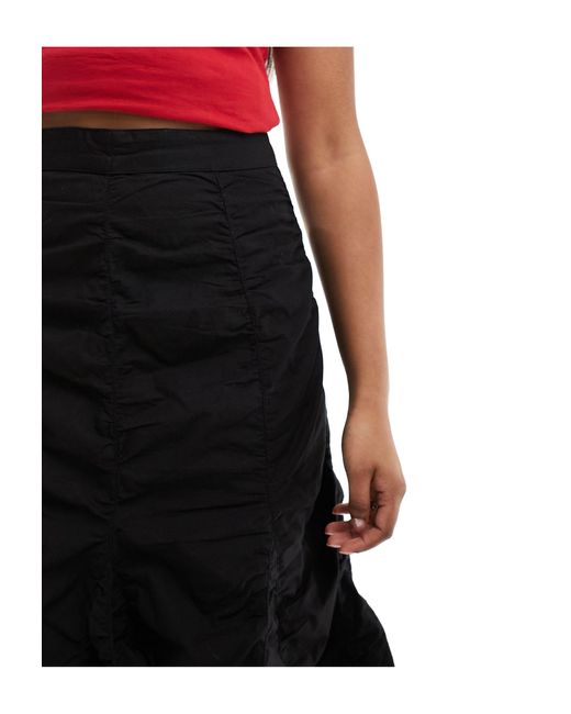 Collusion Black Western Tiered Maxi Skirt