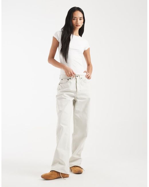 New Look White Lettuce Edge Babylock Tee