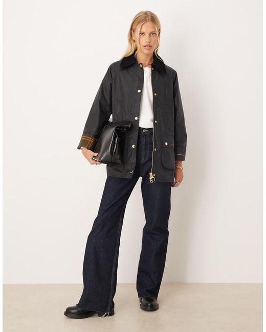 Barbour Blue Modern Beadnell Wax Jacket