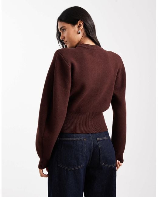 ASOS Purple Shoulder Pad Structured Cardigan