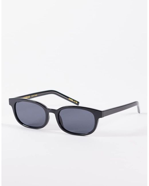 A.Kjærbede Blue Charlie Slim Rectangular Sunglasses