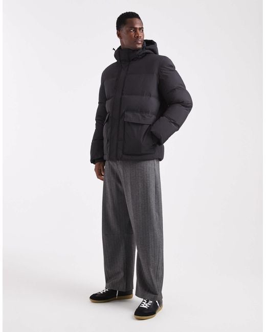 SELECTED Blue Nylon Puffer Jacket for men