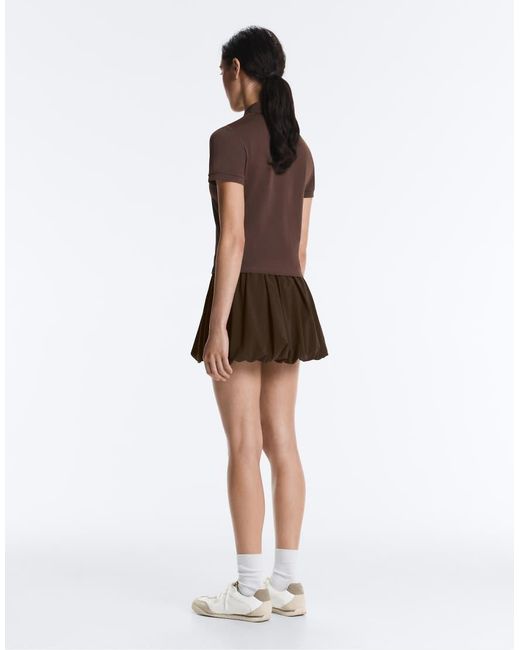Oysho Brown Short Sleeve Piqué Polo Shirt