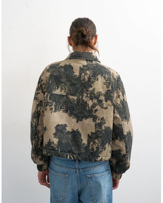 TOPSHOP Brown Printed Cotton Jacket