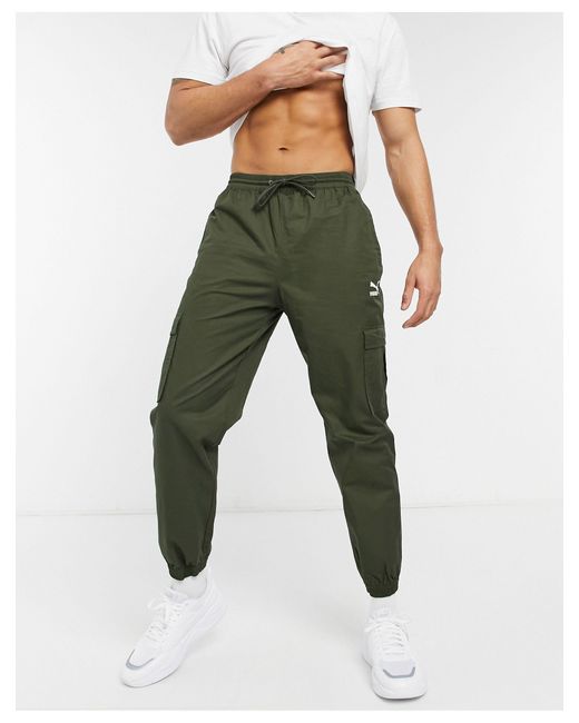 PUMA Classicis Logo Cargo joggers in Forest Night (Green) for Men | Lyst  Australia