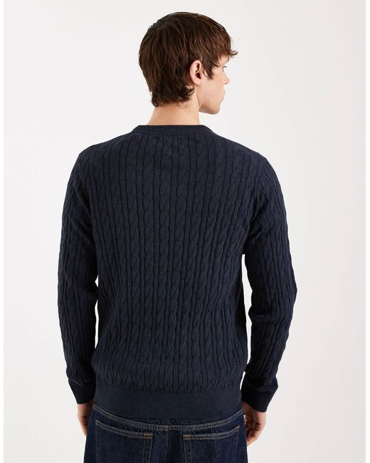 Threadbare – strickpullover mit rundhalsausschnitt in Blue für Herren