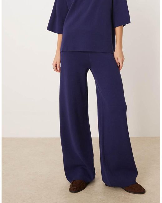 ASOS Blue Knitted Compact Trouser Co-ord