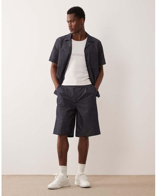 ASOS Blue Loose Lightweight Denim Jorts for men