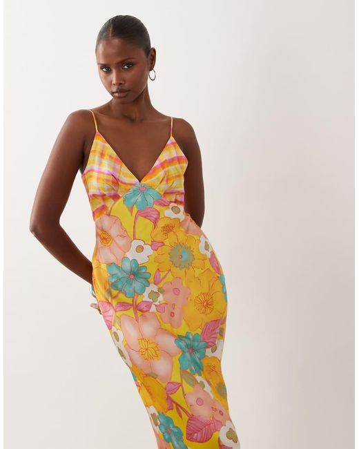 Never Fully Dressed Orange Imogen Satin Cami Biase Maxi Dress