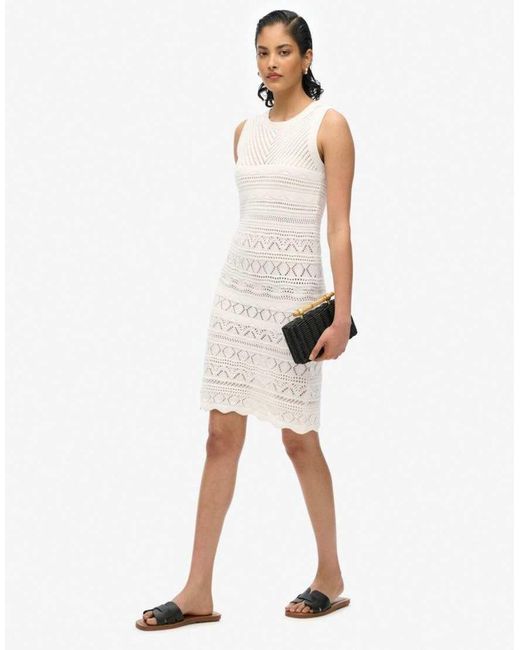 Superdry White Crochet Mini Dress