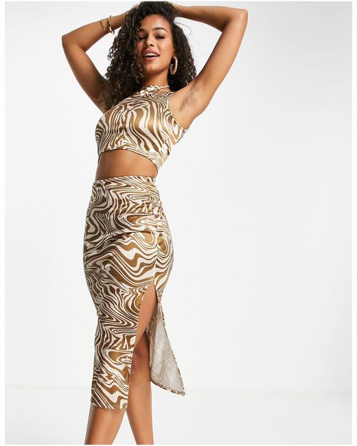 Miss Selfridge Printed Jersey Satin 