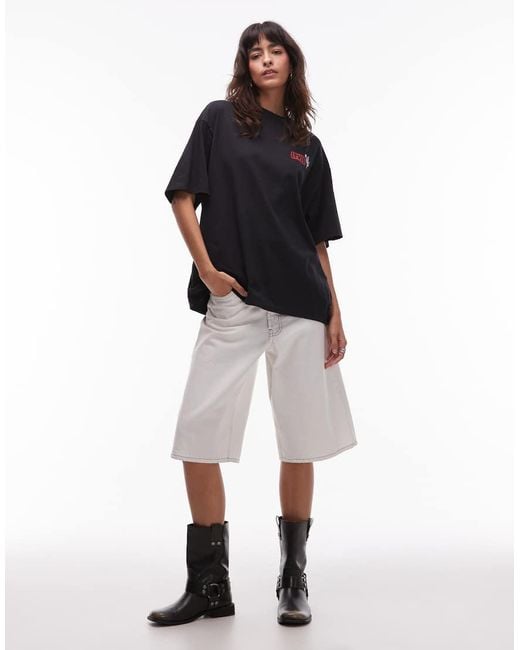 T-Shirt Oversize Nera Con Stampa Stile Western Sul Retro di Levi's in Black