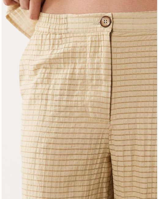 Y.A.S Natural Textured Check Wide Leg Trousers Co-ord